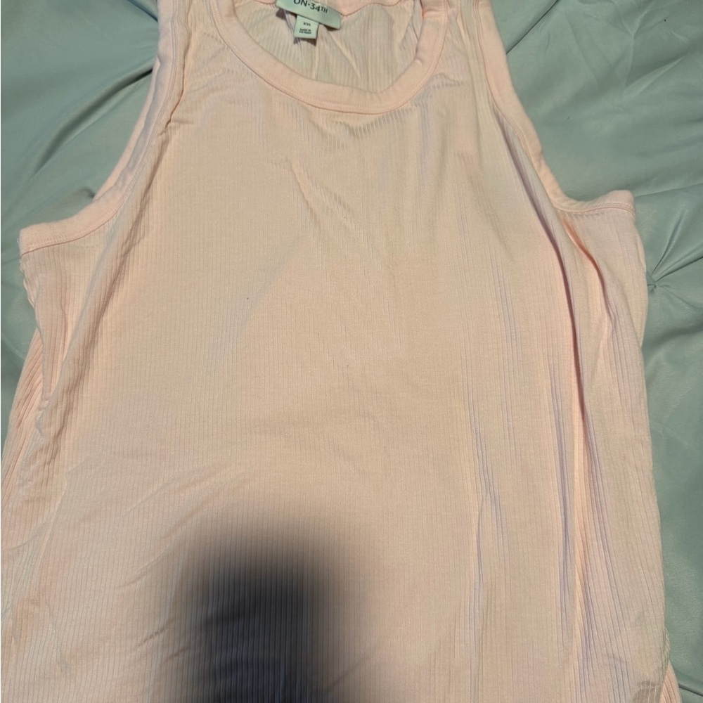 Light Pink Ribbed Tank Top by On-Zone - Women's Sleeveless Tee